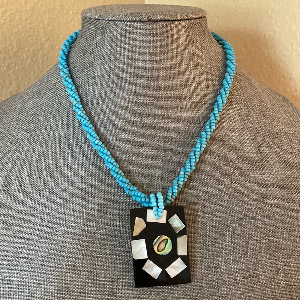 Vintage Abalone/Glass Bead Necklace